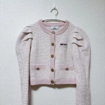 MARY QUANT 핑크 니트 가디건
