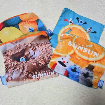 미사용 4개 퍼펫 순순 버라이어티 컬렉션 스퀘어 파우치 가챠