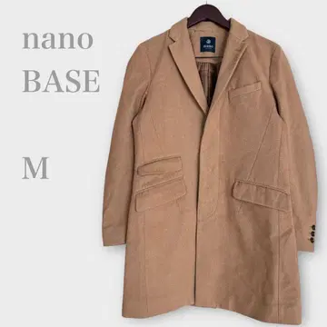 나노베이스 체스터 코트 울 혼방 브라운 M 깔끔한 겨울 아우터