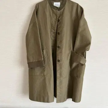 카키 노카라 롱 자켓