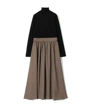 Ballsey 아이비 프린트 콤비 터틀넥 원피스