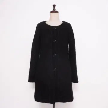 새상품급 UNTITLED 알파카 울 샤기 코트 블랙 사이즈 2*LD128