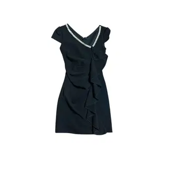 비쥬 장식 미니 원피스 드레스