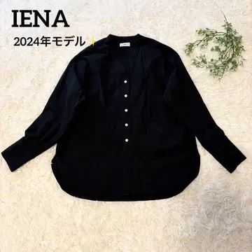 [ 새상품급 2024 모델 ] 이에나 블랙 V넥 블라우스 일본제