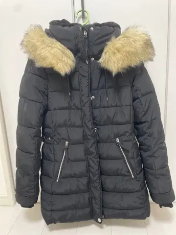 ZARA 블랙 롱 다운 자켓 퍼 포함