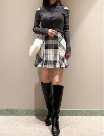 스나이델 snidel 로빙 체크 미니 스커트 IVR 0