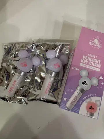 디즈니 스토어 시크릿 키체인 응원봉 미니 2개