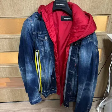 DSQUARED2 후드 부착 데님 자켓