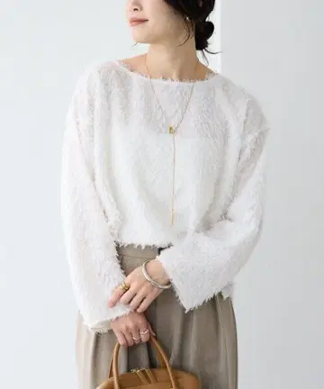 최신 RIVE DROITE (리브 드와) 페더 자카드 블라우스