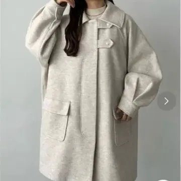 callautia 라이트 그레이 버튼 코트