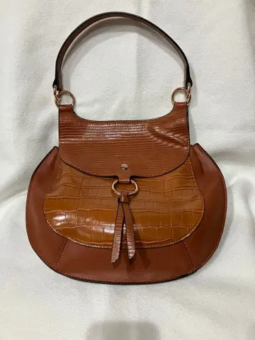 브라운 크로커다일풍 숄더백