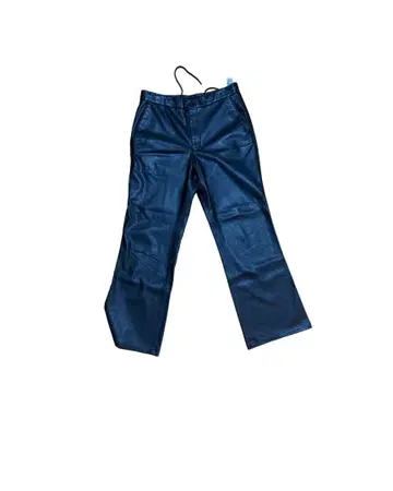 ZARA 블랙 인조 가죽 플레어 팬츠 L 사이즈