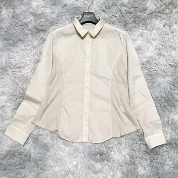 잔니로 주디체 36 긴팔 변형 패널 블라우스 베이지 코튼 혼방