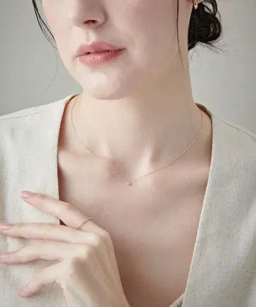 K10YG 레이어 다이아몬드 네크리스