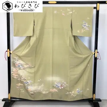 호몬기 작가물 파도와 배, 소나무, 풍경 무늬, 안쪽 버들색 K-5609