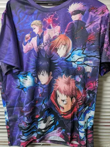 주술회전 캐릭터T셔츠 퍼플 L~XL 사이즈