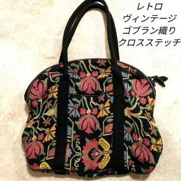 레트로 빈티지 고블랑 직조 백 꽃무늬