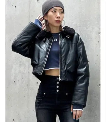 EMODA 숏 보아 블루종