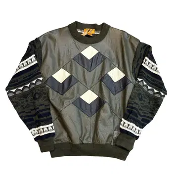 빈티지 90s 가죽 니트 스웨터 쿠지 coogi l 구제 의류