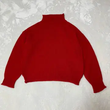 리브라큐 Libra Cue 레드 하이넥 니트 빨간색 카노코 편직 면2