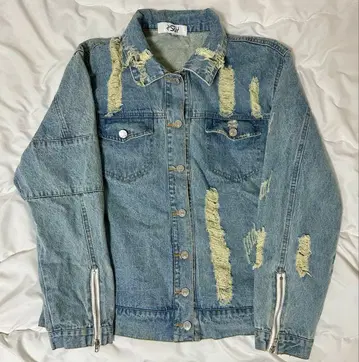 데미지 가공 라이트 블루 G 데님 자켓 S&Y