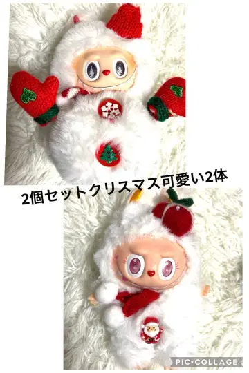 크리스마스 귀여운 산타 눈사람 2체 세트