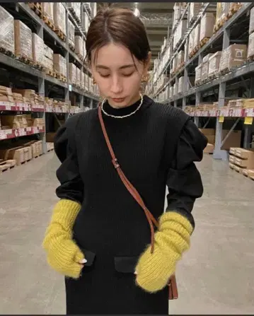 JACKET LIKE TIGHT KNIT DRESS 블랙 M 사이즈