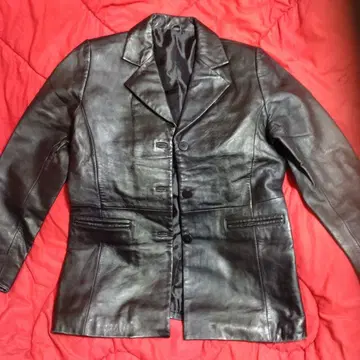 블랙 가죽 자켓 싱글 브레스