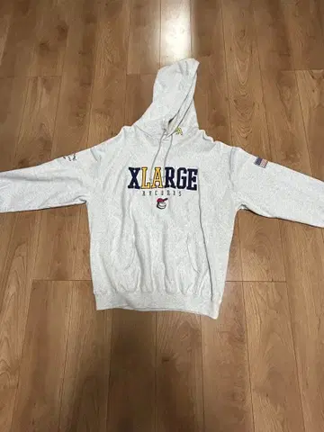 XLARGE 그레이 후드티 후드 부착