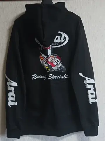 새상품 레이싱 디자인 후드티 블랙 기모 안감 L
