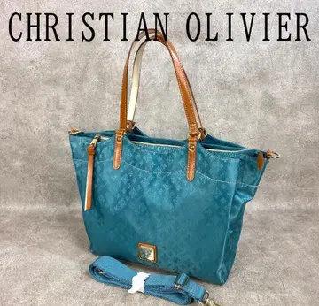 [ 미사용 ] 크리스천 올리비에 A4 사이즈 대응 2 웨이 토트백 블루