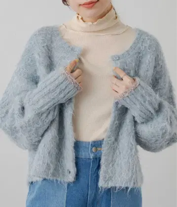 Kastane 니트 가디건 색스 블루 M 사이즈