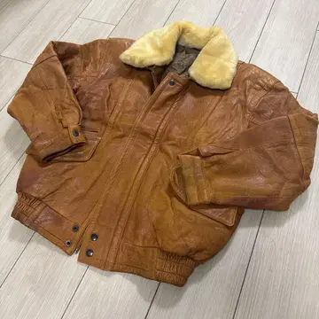 90s A-2 가죽 자켓 블루종 옷깃 보아 A2 플라이트 자켓