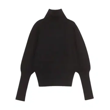 anuans 캐시미어 블렌드 퍼프 슬리브 니트 풀오버 블랙