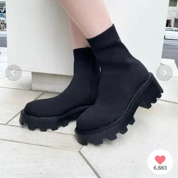 통굽 숏 기장 삭스 부츠 치코 니트 부츠