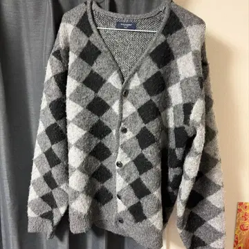 BACK NUMBER 체크 무늬 가디건 M 사이즈