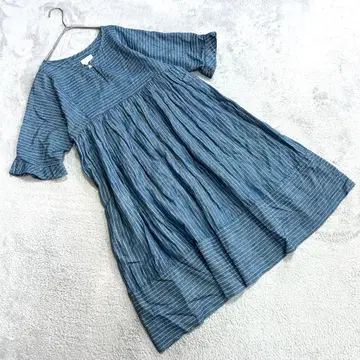 [토우쥬] (F) 스트라이프 원피스 린넨 40% 린넨 혼방