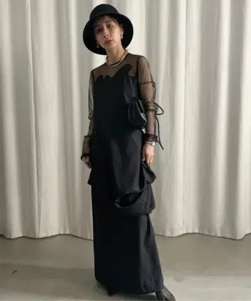 Ameri DEFORMATION DOCKING DRESS 블랙 M