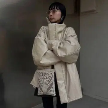 PASTING LIKE FAKE LEATHER JACKET 베이지 M