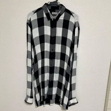 ZARA MAN 체크 무늬 긴팔 셔츠 블랙 화이트