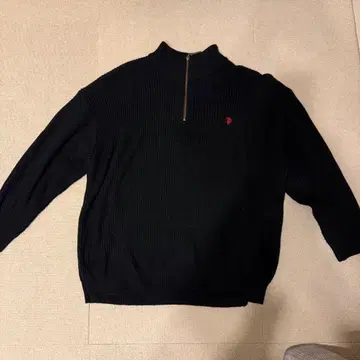 U.S. POLO ASSN. 하프 지퍼 긴팔 니트 스웨터