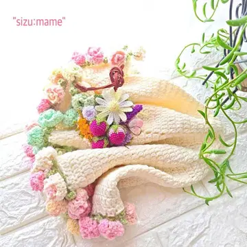 통통 딸기 & 꽃 참 * 원형 * 미니 장미 무릎 담요