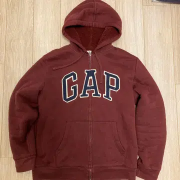 GAP 버건디 풀 집업 후드티 M