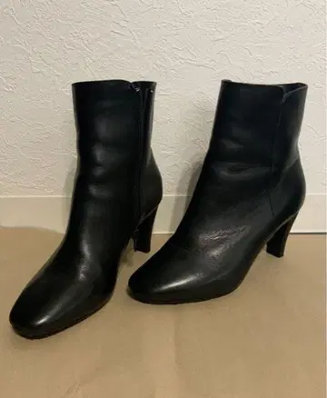 가죽 숏부츠 블랙 38 (24.5cm)