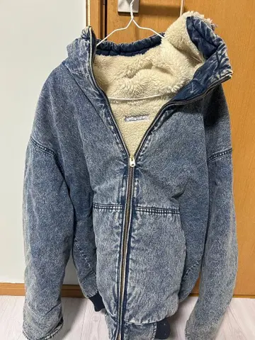 denim & military 후드 부착 데님 자켓