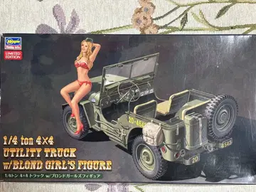 하세가와 1/24 미국 육군 지프 with 레진 피규어 포함