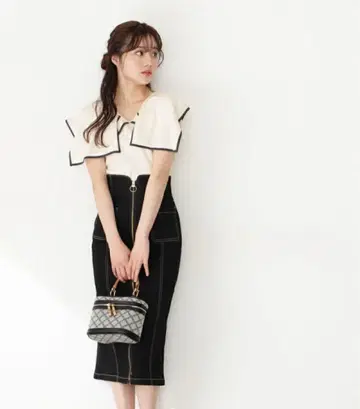 프론트 지퍼 데님 타이트 스커트 프로포션 바디 드레싱