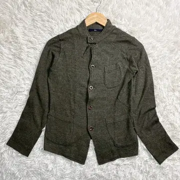 45R/45rpm 올리브 그린 가디건 하이넥 울 S 상당