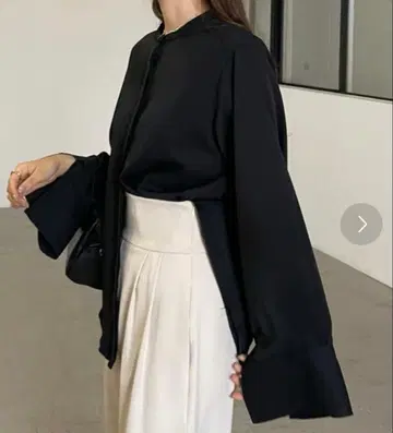 블랙 긴팔 블라우스 여성용