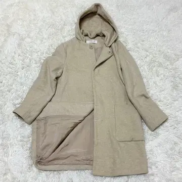 GALERIE VIE 후드 부착 울 캐시미어 혼방 코트 S